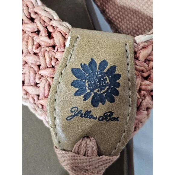 Yellow Box Norit Mellow Mat Flip Flops Brown Woven Straps Women's Size 8 EUC - Picture 4 of 10
